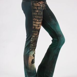 Elegant Teal and Black Women's Flare Pants